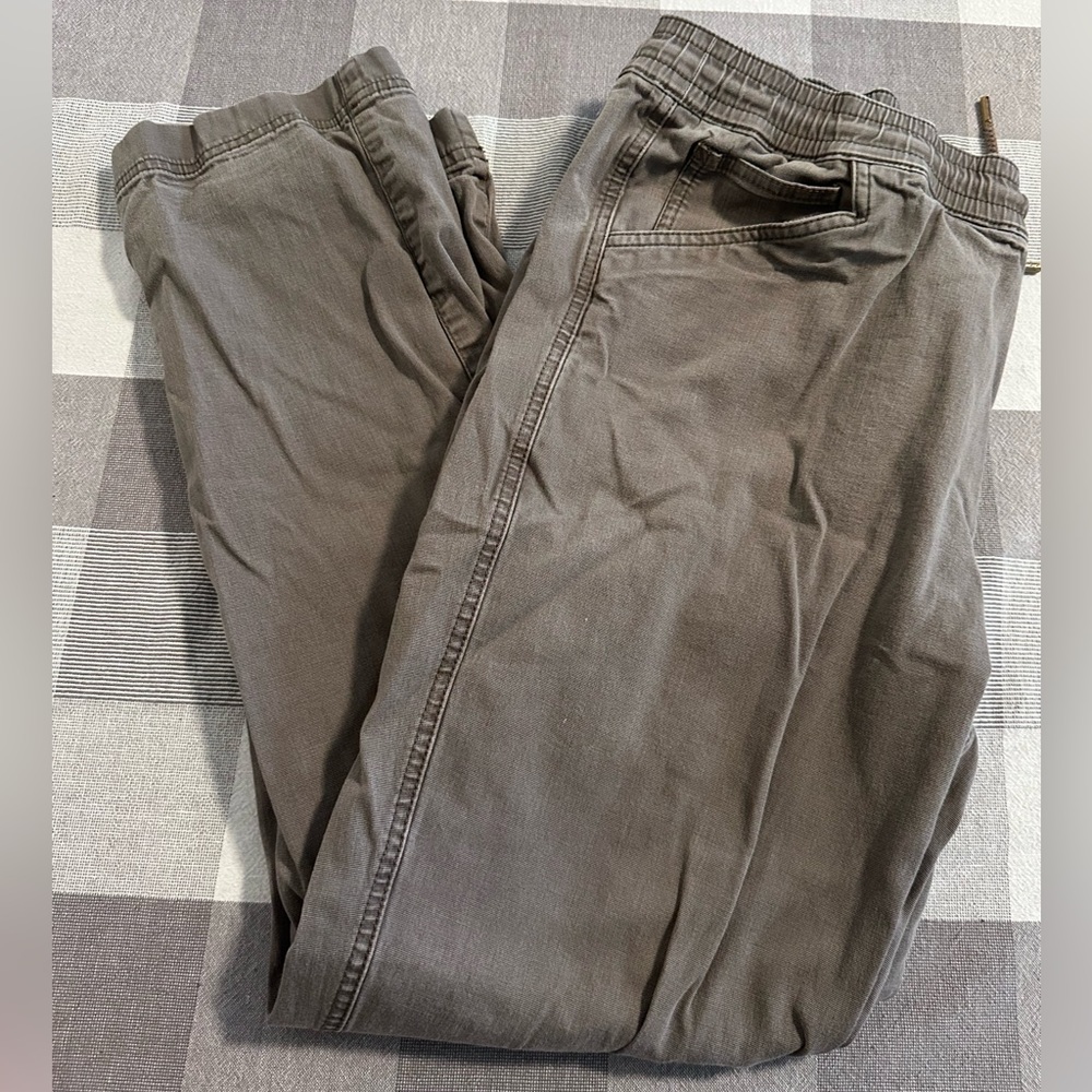 LL Bean Pants Mens Large  Brown BeanFlex Canvas Cotton Drawstring